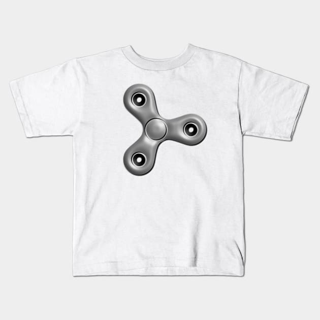 Fidget Spinner - Metallic 3D Kids T-Shirt by Introvert